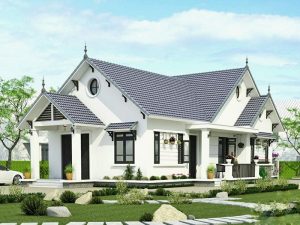 thiết kế nhà vườn cấp 4 mái thái